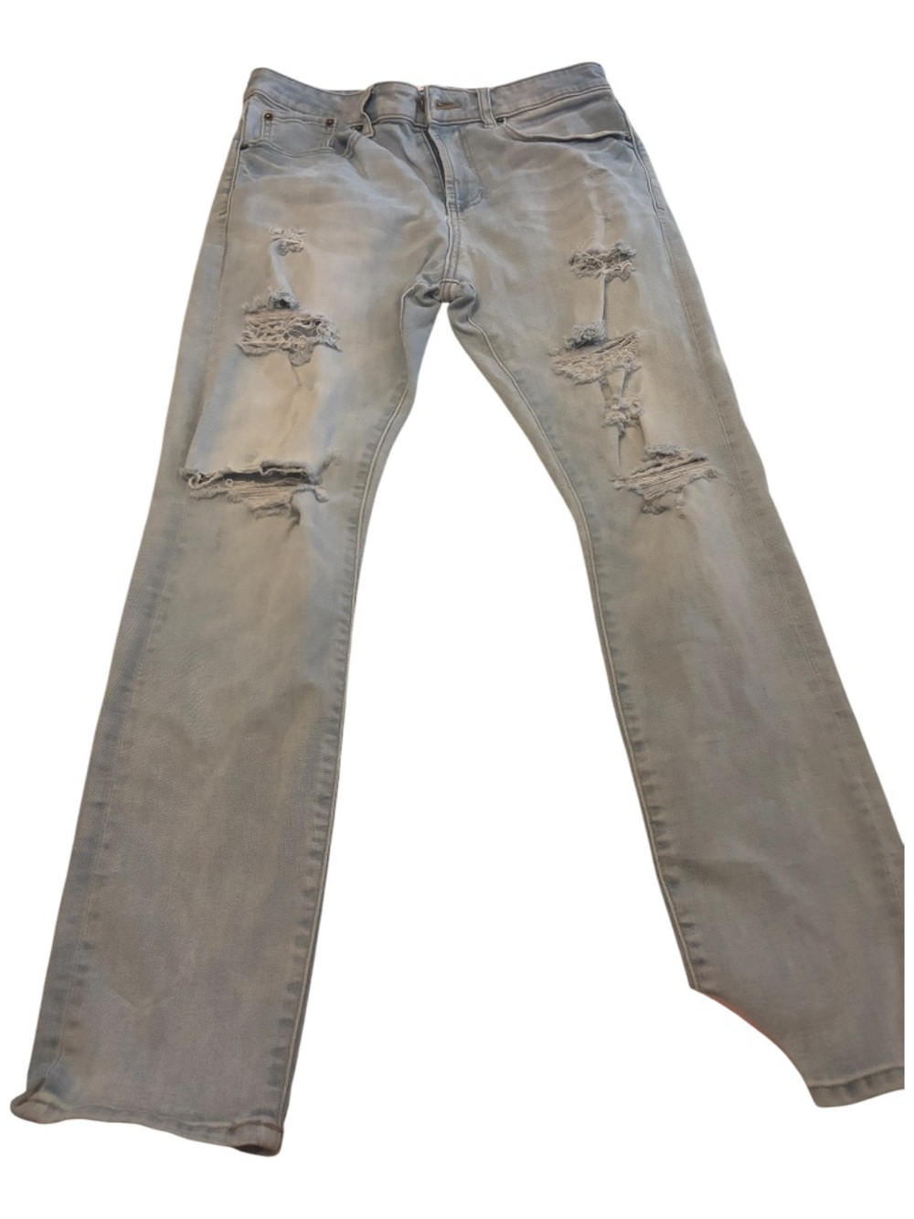 ⭐️PacSun Men's Light Gray Distressed Straight Jeans